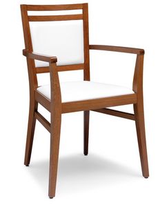 PL 4472 / CP, Silln en madera, tapizado asiento y respaldo, para los restaurantes