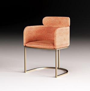 B-Chair Art. BCC001, Silla con base de metal dorado