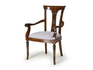 Art.187 armchair, Butaca de madera con asiento tapizado, de estilo clsico