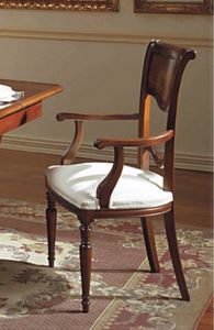 Canova silla cabeza de la mesa, Silla de cabeza de la mesa, tallada y con incrustaciones de madera de nogal
