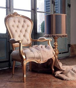 Giorgione armchair, Silln de cuero de tapizado, para la sala de estar clsica