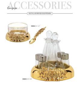 Accesorios de mesa de comedor, Accesorios de mesa baados en oro 24kt.