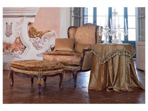 Anna armchair, Elegante silln clsico, nogal acabado brillante