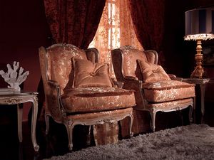 Anna Big armchair, Silln con exquisita decoracin, marco de madera