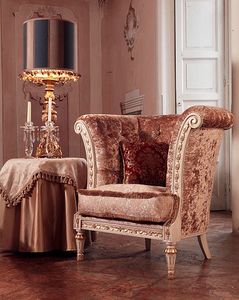 Monnet armchair, Silln de estilo clsico de lujo, acolchado que cubre