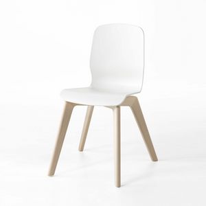 Glamour Wood Plastic, Silla de madera, con asiento y respaldo en tecnopolmero