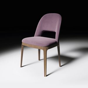 Rose Chair Art. ERE001, Silla acolchada con patas de madera.