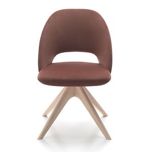 Vivian chair, Silla tapizada con base de madera