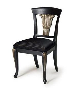 Art.139 silla, Silla clsica en madera de haya, asiento tapizado con muelles