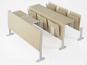 Platone, Bancos de madera con asiento plegable, para aulas universitarias