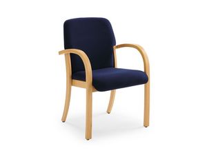 Kali 68501, Silln en madera con asiento y respaldo tapizados
