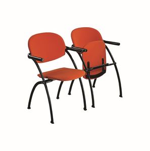 Aura linking chair, Silla de metal, insertable, con asiento abatible