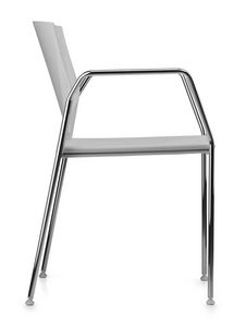 TREK 038, Silla con base de metal cromado, asiento y respaldo de polmero