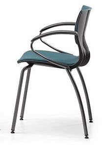 WEBBY 339 S, Nylon y una silla de metal, asiento tapizado, para la conferencia