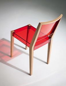 Together silla, Silla de madera y termoplstico transparente, para el uso del contrato