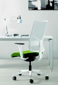 11522 Sax, Elegante silla de oficina con base blanca