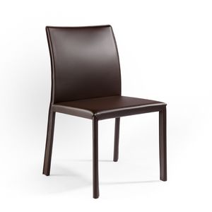 Agata large, Silla de cuero con asiento grande y generoso