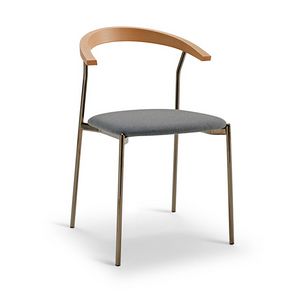 Bis silla, Silla con estructura de metal, asiento acolchado.