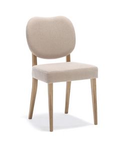 ADELAIDE, Silla acolchada de madera para cocina y comedor