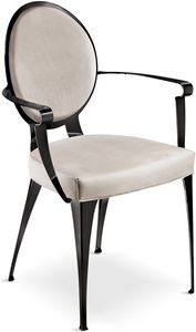 Miss silla con reposabrazos y respaldo acolchado, Silla acolchada con estructura de hierro