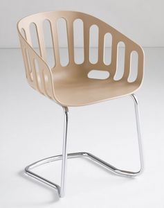 Basket Chair CTL, Silla de visita, base de metal, cscara de tecnopolmero