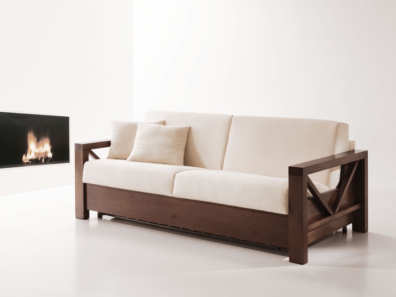 Fracaso exagerar Zapatos antideslizantes Sofá-cama de madera, convertible, para sala de estar | IDFdesign
