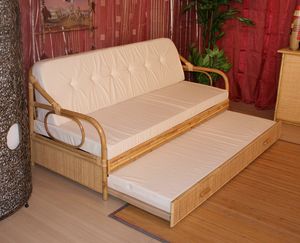 Sof cama Giunco, Sof cama con estructura de caa, estilo tnico