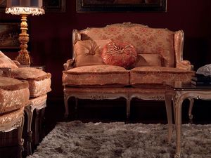 Anna sofa, Sof tapizado, acabado lacado, la decoracin de hojas de plata
