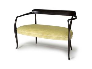 Art.450 sofa, Sof de madera con asiento tapizado, para salas de espera