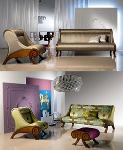 DI06 Glamour sof, Sof marco de madera, recubiertas personalizable
