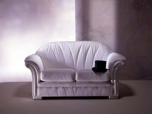 Forma Sofa, Sof clsico, en piel blanca, de la sala de estar de lujo