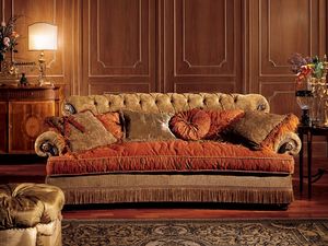 Nathalia sofa, Sof con respaldo acolchado, de estilo clsico