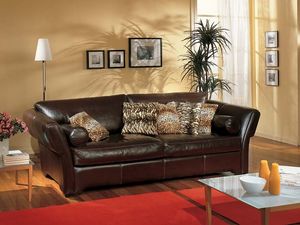 Shine Sofa, Sof tapizado en cuero marrn, para la sala