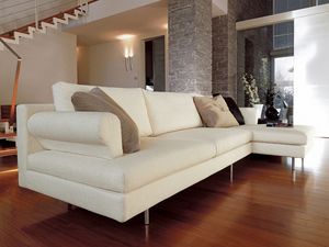 Brera corner, Sof moderno con la pennsula, pies cromados, para sala de estar