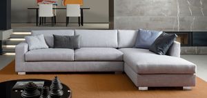 Brug corner, Angular sof elegante en poliuretano, pies de madera
