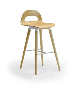 Samba Wood stool 4G, Taburete con patas de madera y concha