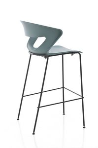 Kicca stool, Taburete en metal y polipropileno, tambin disponible tapizado