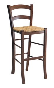 SG 119, Heces rstico en madera con asiento de paja, para bares