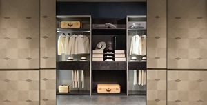 AR27 Galileo armario, Walk-in closet modular con elementos de vidrio