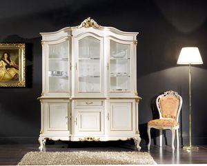 Regency armario 3 puertas lacado, Mueble de vidrio lacado, estilo clsico